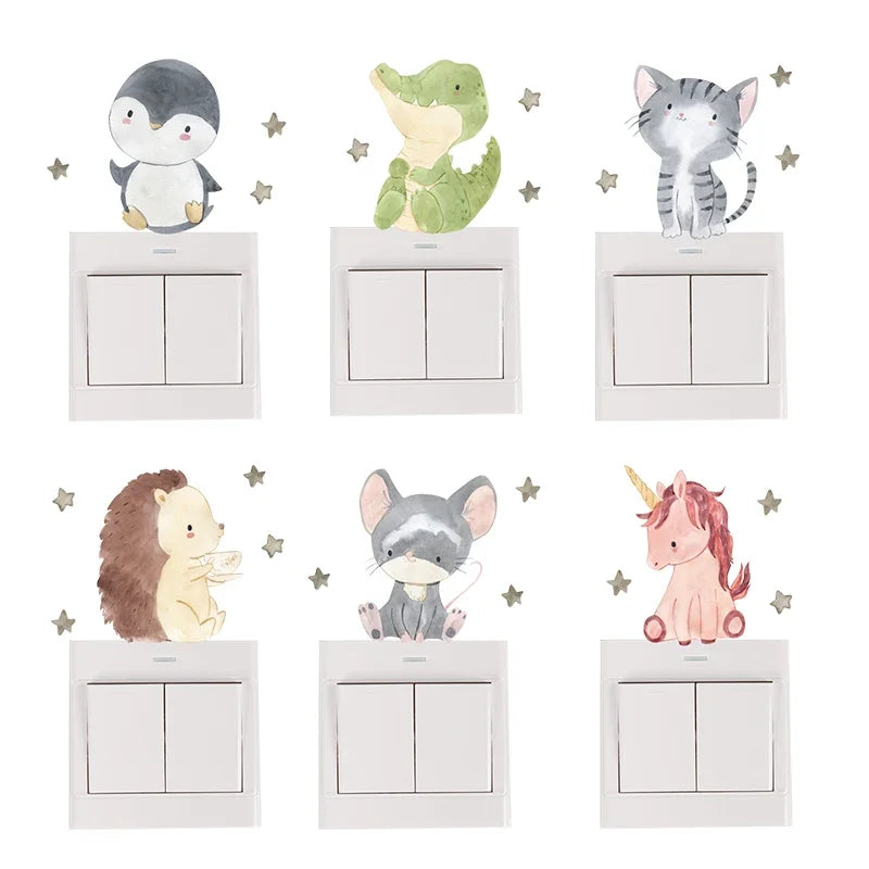 Adesivos de Parede Infantil Animais Fofos Leve 6 Pague 5 Varialle