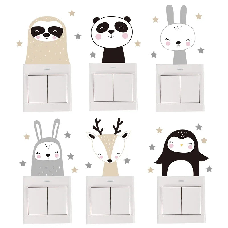Adesivos de Parede Infantil Animais Fofos Leve 6 Pague 5 Varialle