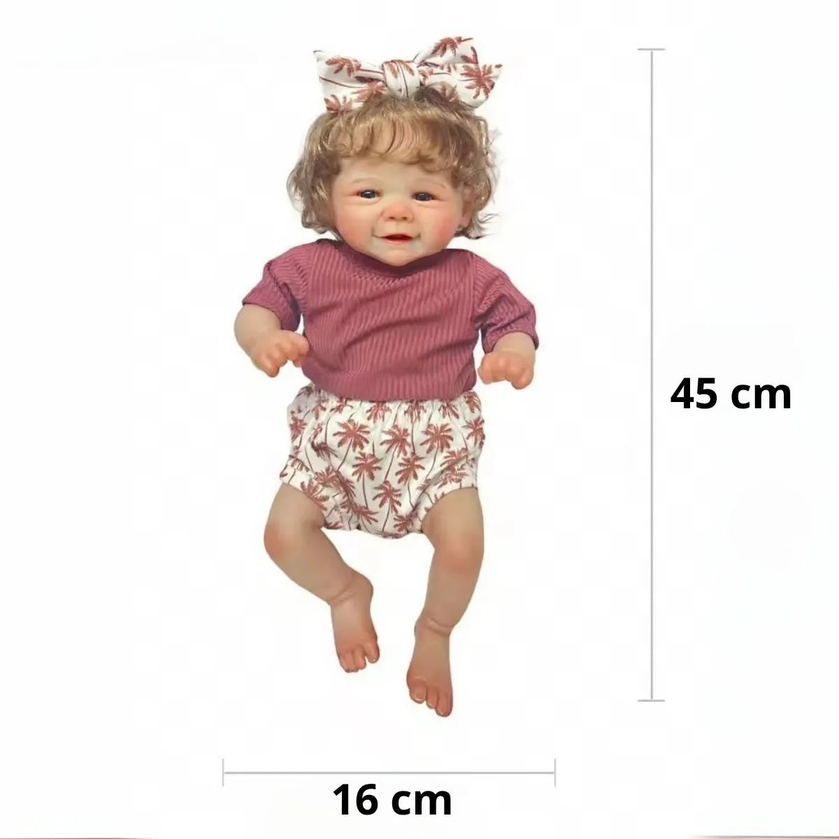 Bebê Reborn Nina Corpo de Tecido Toque Realista 45cm - Varialle
