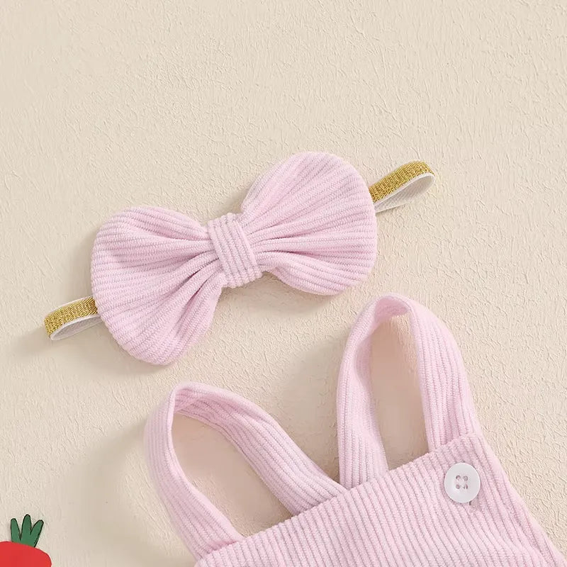 Body Infantil Coelhinho com Pompom e Headband 0 a 18 Meses Varialle