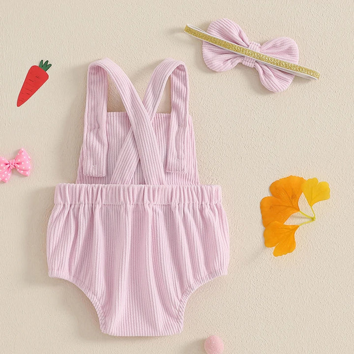 Body Infantil Coelhinho com Pompom e Headband 0 a 18 Meses Varialle