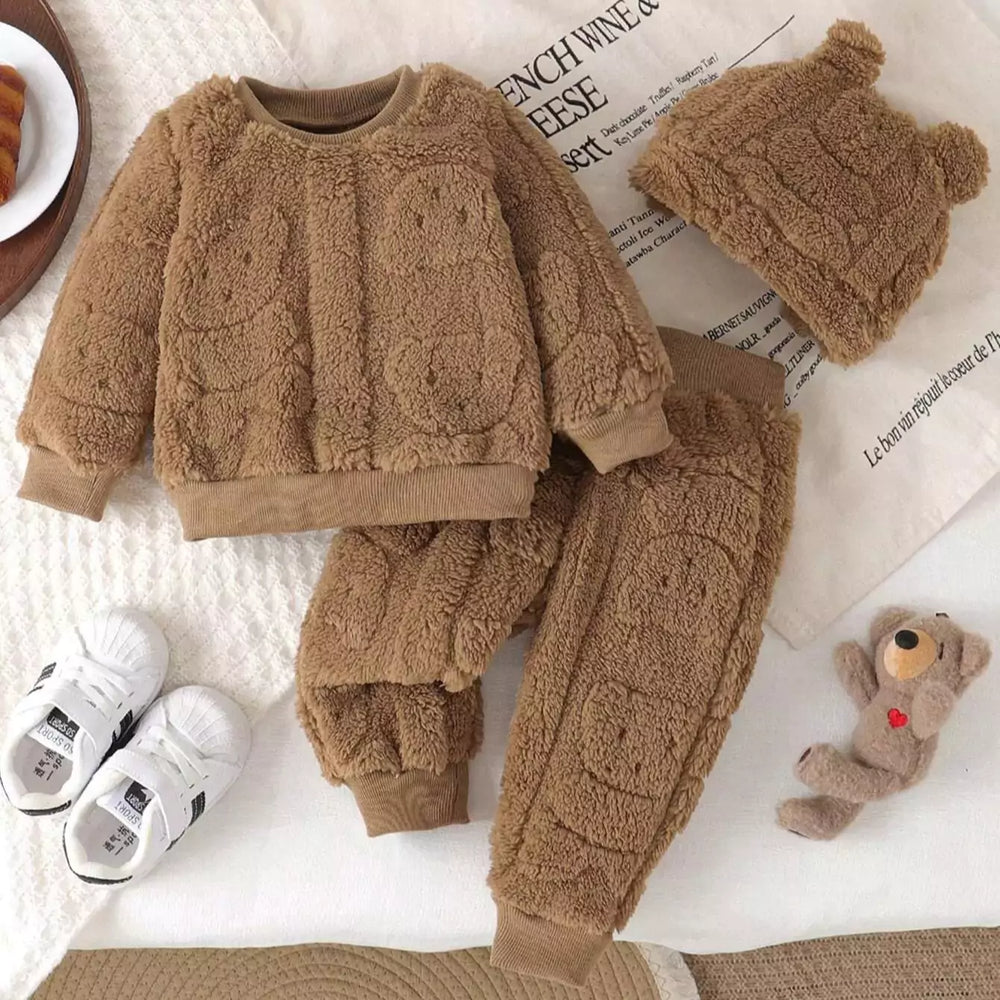 Conjunto Infantil Fleece 3 Peças Ursinho Quentinho 6M a 3A