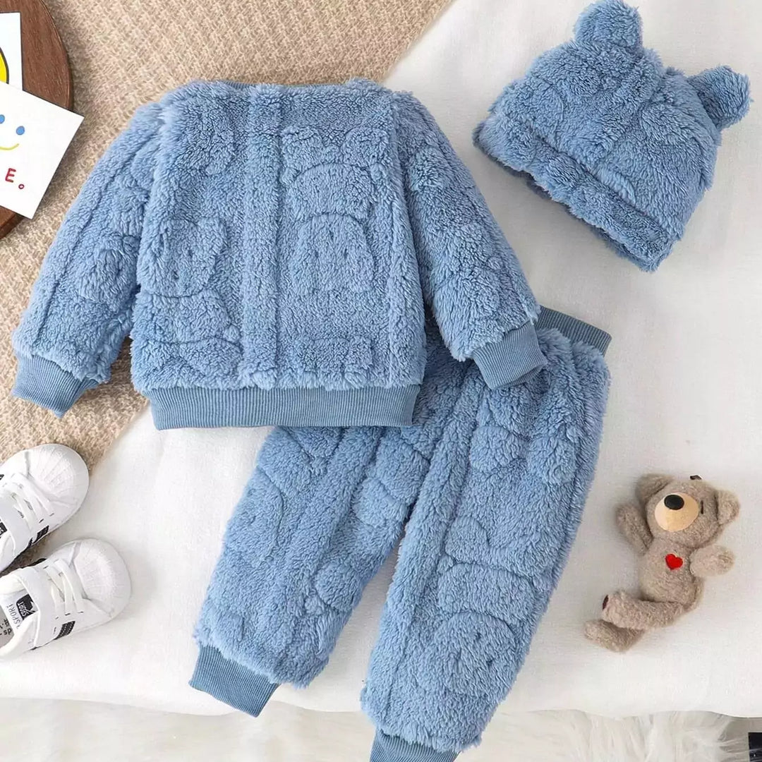 Conjunto Infantil Fleece 3 Peças Ursinho Quentinho 6M a 3A