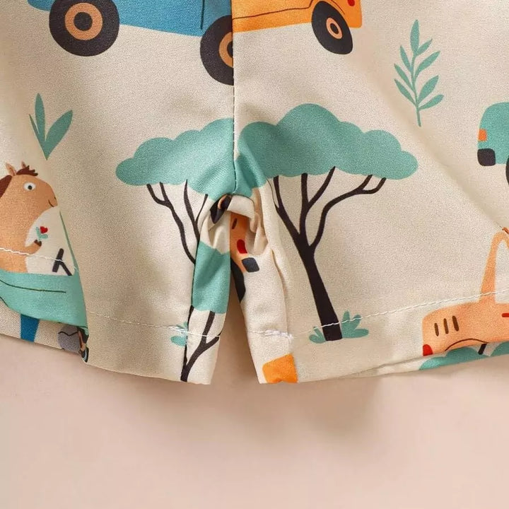 Conjunto Infantil Masculino Safari Estampado 6 Meses a 3 Anos