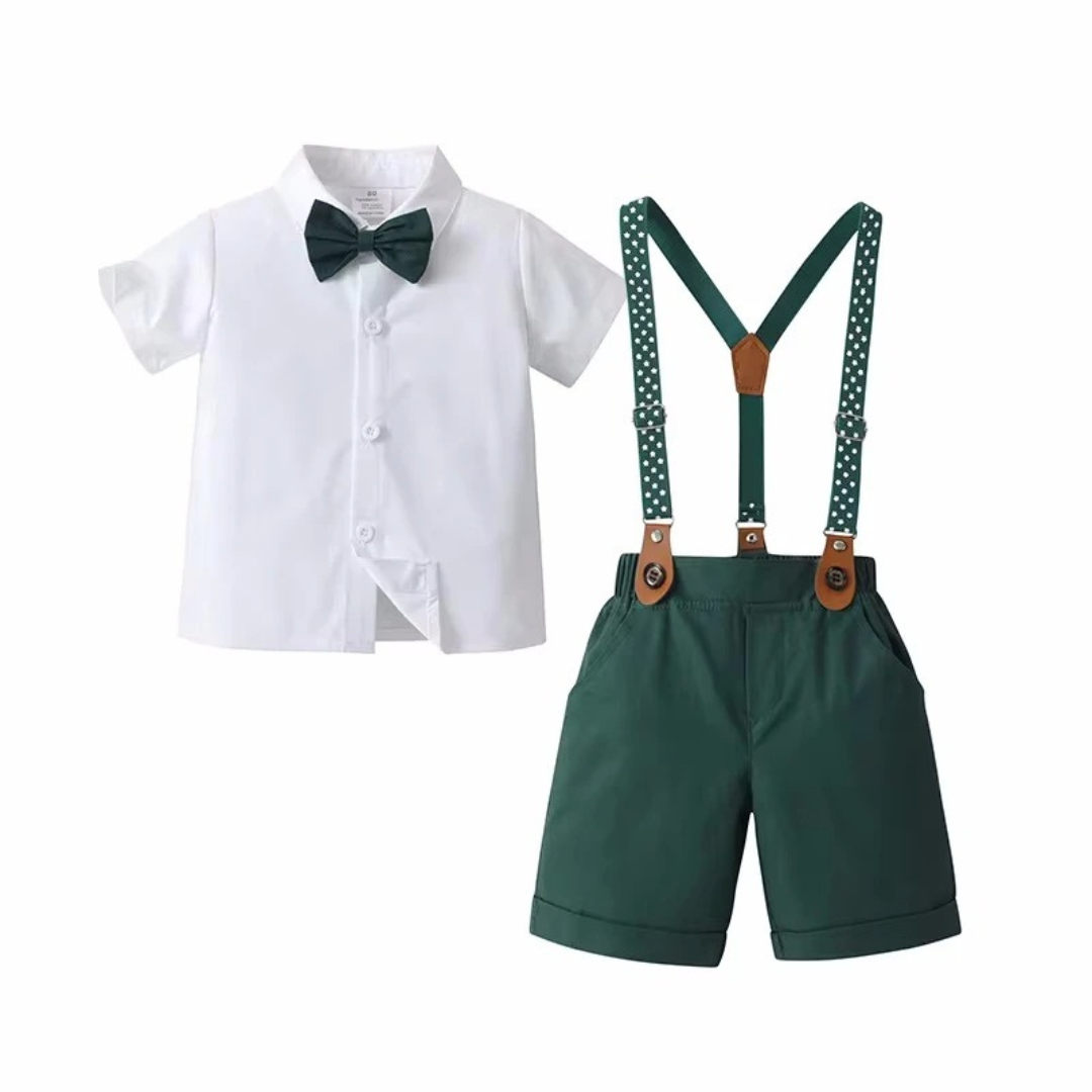Conjunto Infantil Luxo com Suspensório - Pequeno Cavalheiro Loja de Roupas Formal para Bebê Varialle