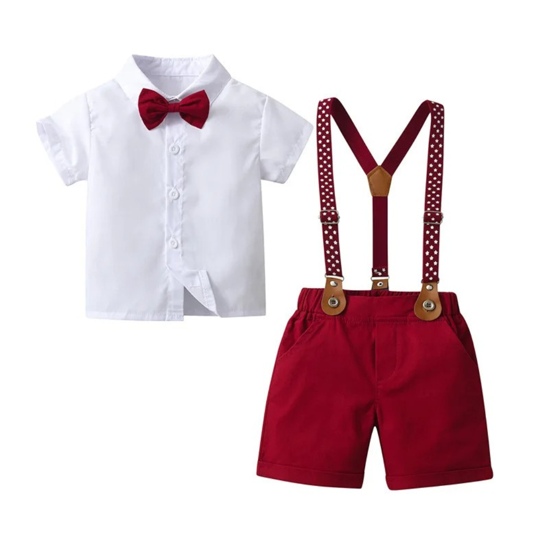Conjunto Infantil Luxo com Suspensório - Pequeno Cavalheiro Loja de Roupas Formal para Bebê Varialle