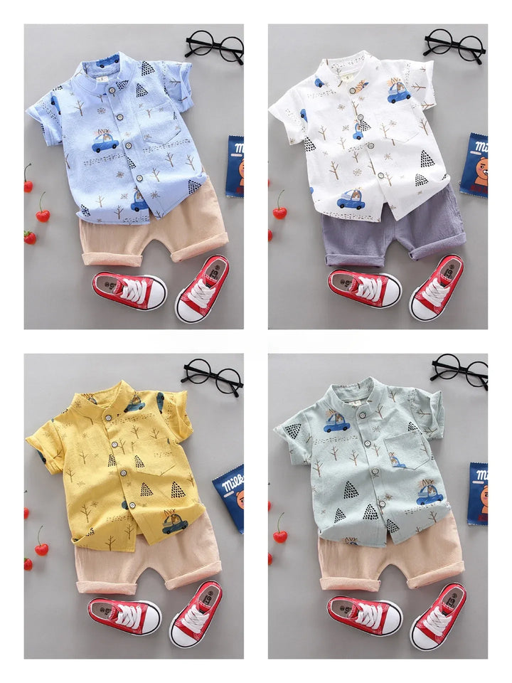 O melhor do vestuário infantil para meninos: camiseta e shorts em algodão macio, disponíveis na Varialle.