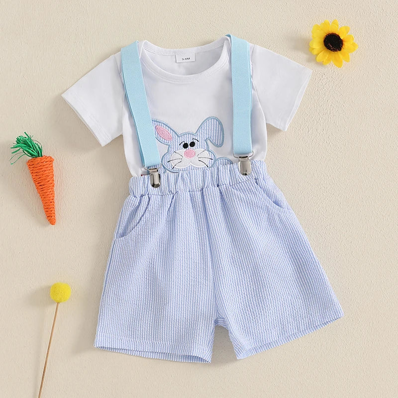 Conjunto Infantil Body Coelhinho com Suspensório 0 a 18 Meses Varialle