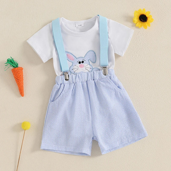 Conjunto Infantil Body Coelhinho com Suspensório 0 a 18 Meses Varialle