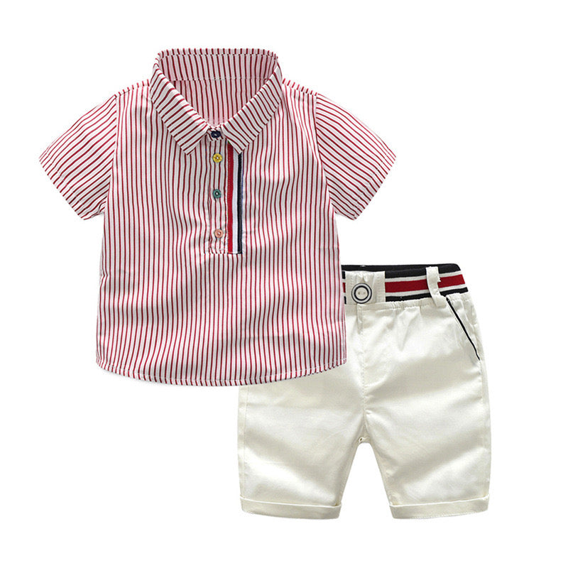 Conjunto Infantil Masculino Camisa Listrada e Bermuda 2 a 6 Anos | Varialle