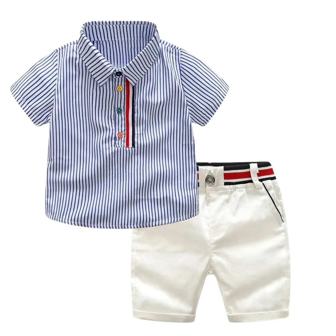 Conjunto Infantil Masculino Camisa Listrada e Bermuda 2 a 6 Anos | Varialle