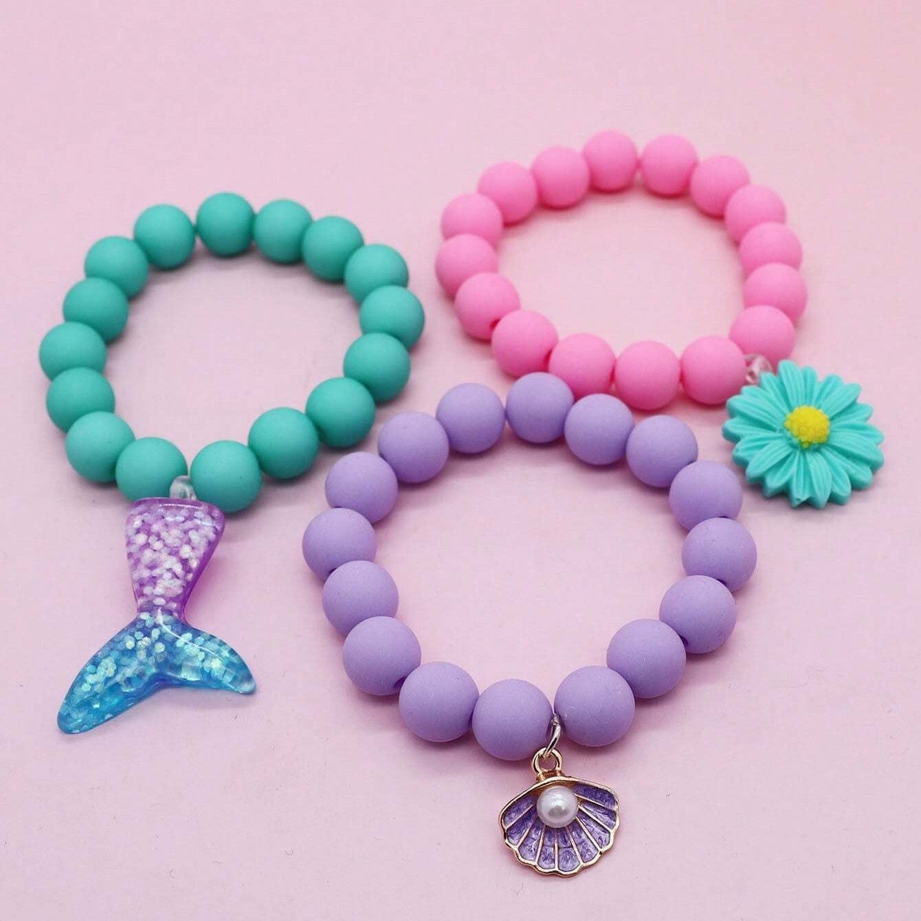Conjunto Infantil com 3 Pulseiras Sereia Varialle