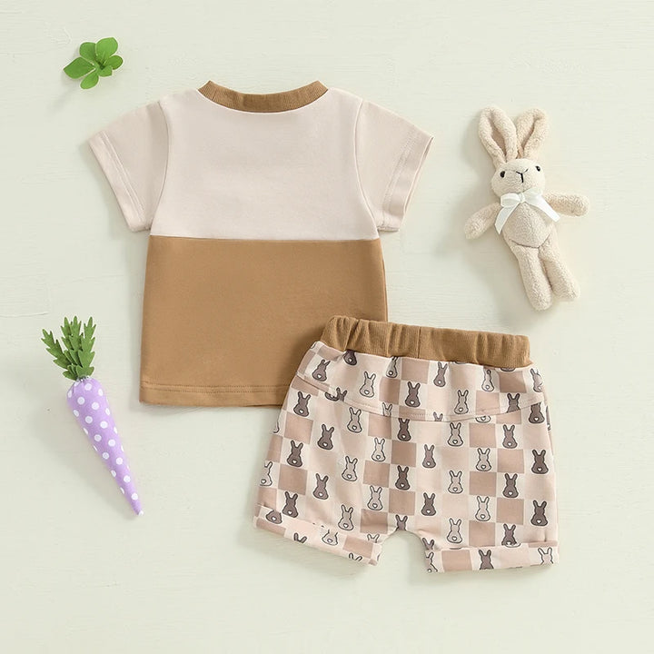 Conjunto Menino Camiseta e Shorts Coelhinhos 6 Meses a 3 Anos Varialle