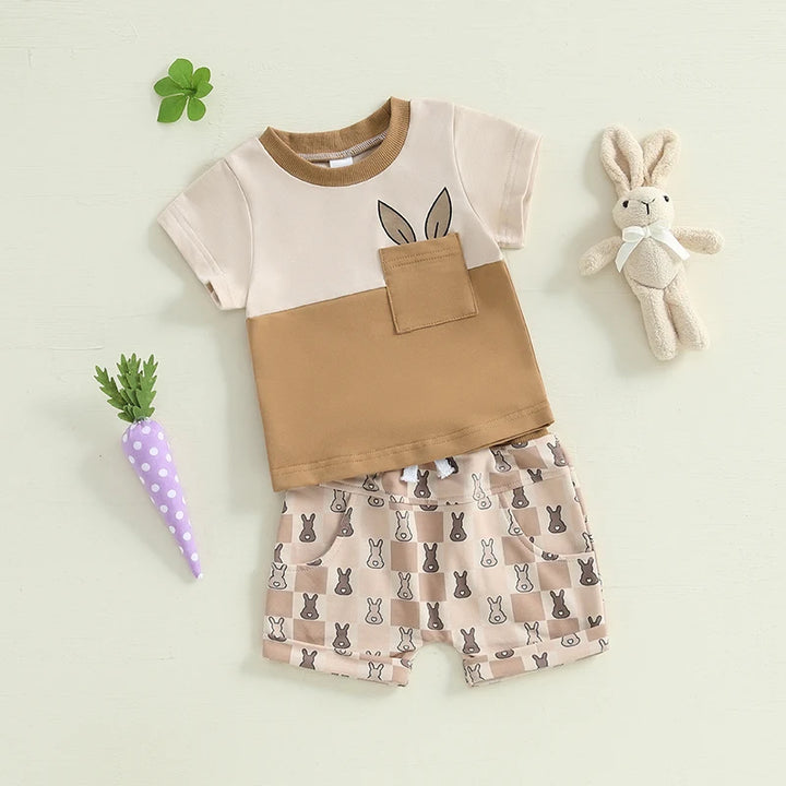 Conjunto Menino Camiseta e Shorts Coelhinhos 6 Meses a 3 Anos Varialle