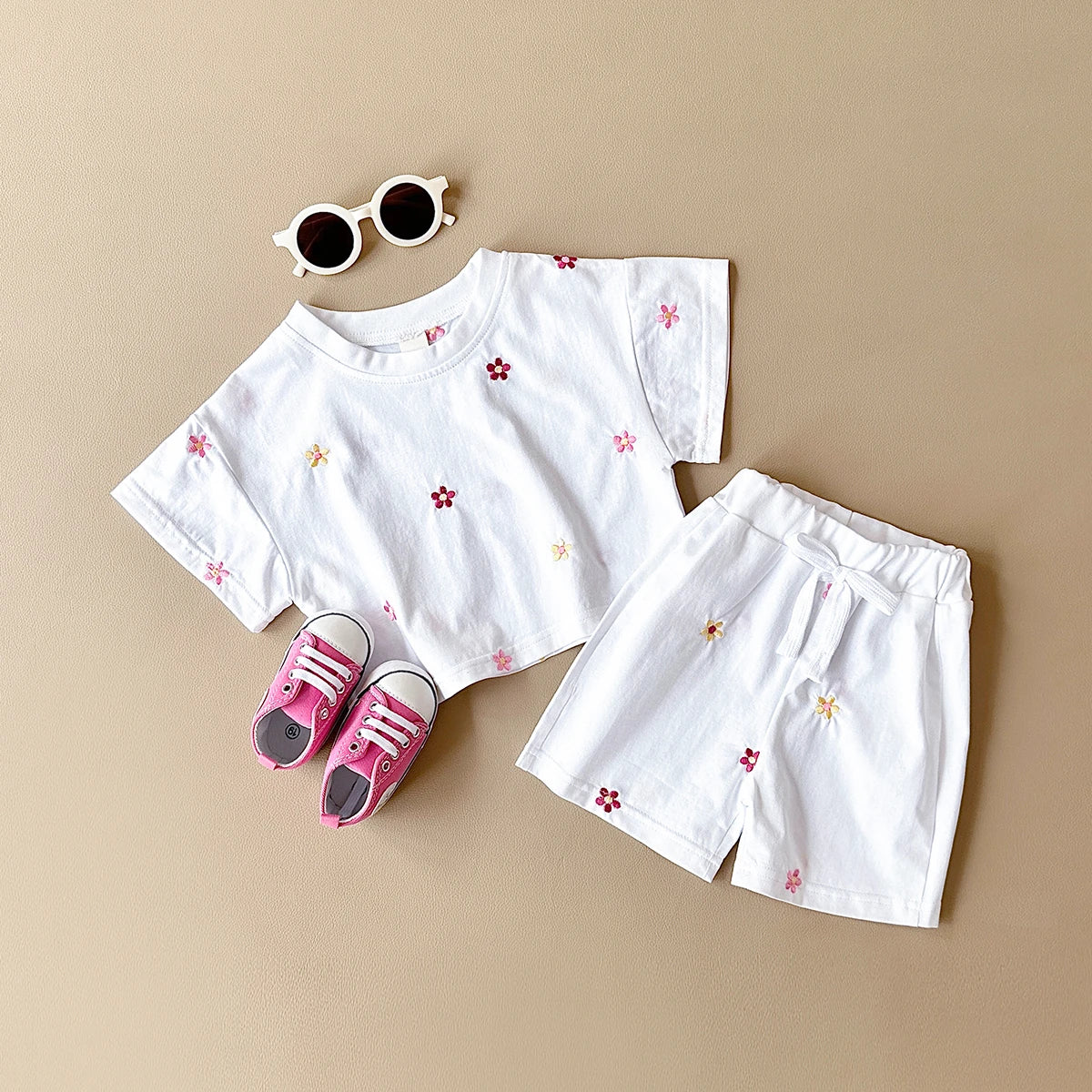 Conjunto Verão Bebê Algodão Floral 2 Peças 6 Meses a 3 Anos Varialle