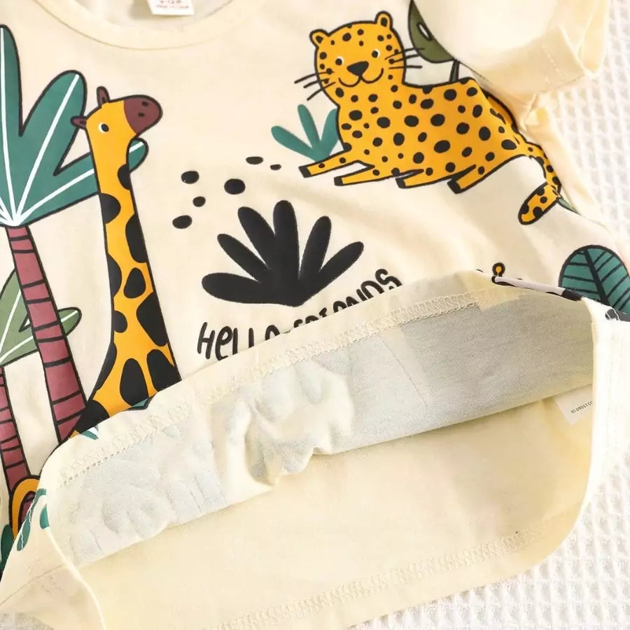 Conjunto Infantil Masculino Amigos da Selva 6 Meses a 3 Anos