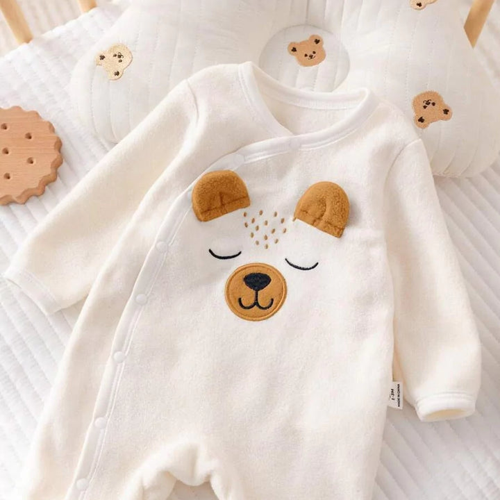 Macacão Infantil Fleece Ursinho 0 a 9 Meses
