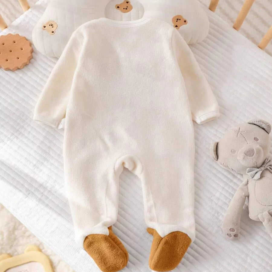 Macacão Infantil Fleece Ursinho 0 a 9 Meses