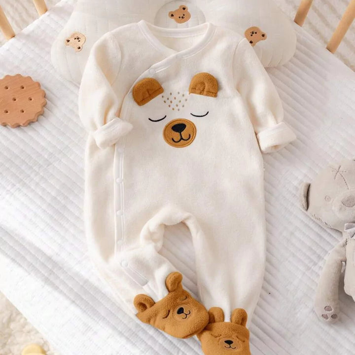 Macacão Infantil Fleece Ursinho 0 a 9 Meses