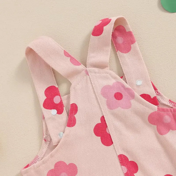 Macacão Infantil Florido Sem Mangas para Bebê Menina 0 a 18 Meses - Varialle