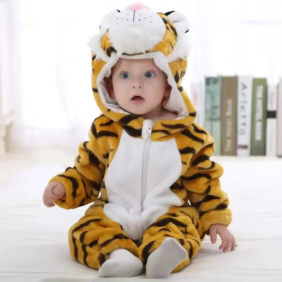 Macacão Pijama Infantil de Bichinhos com Capuz - Zoo Baby - Varialle
