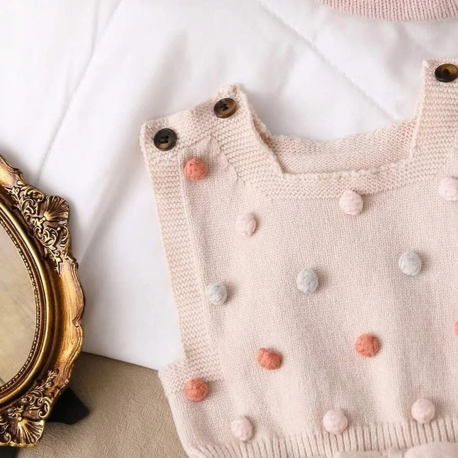 Macaquinho de Tricô Feminino para Bebê Algodão Doce 1 a 18 Meses