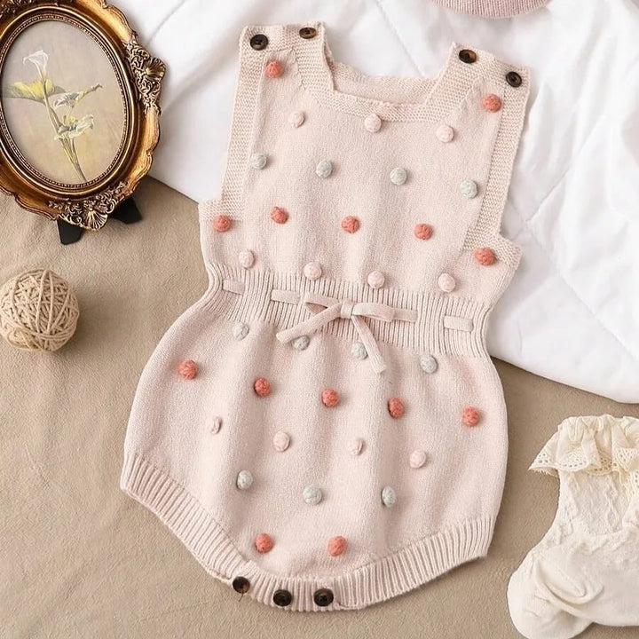 Macaquinho de Tricô Feminino para Bebê Algodão Doce 1 a 18 Meses