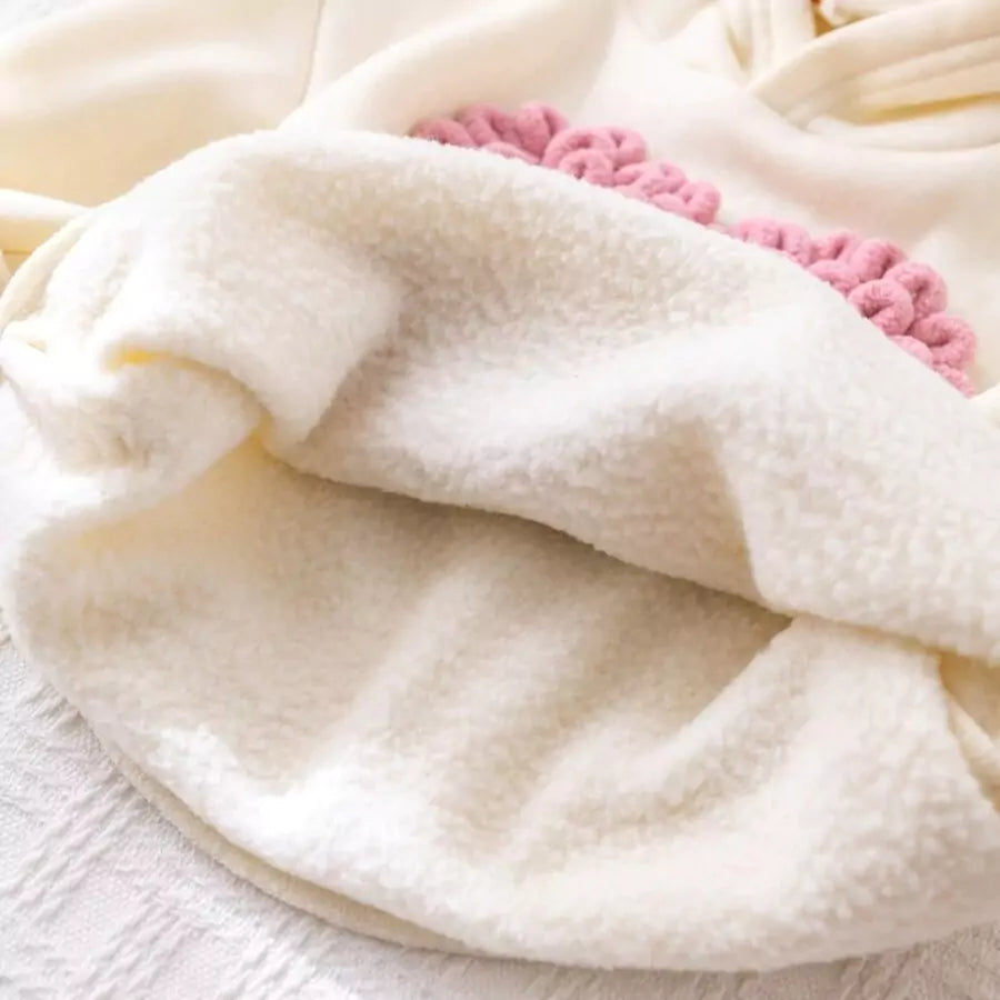 Moletom Bebê Menina Coração Texturizado com Capuz 6 Meses a 3 Anos Varialle
