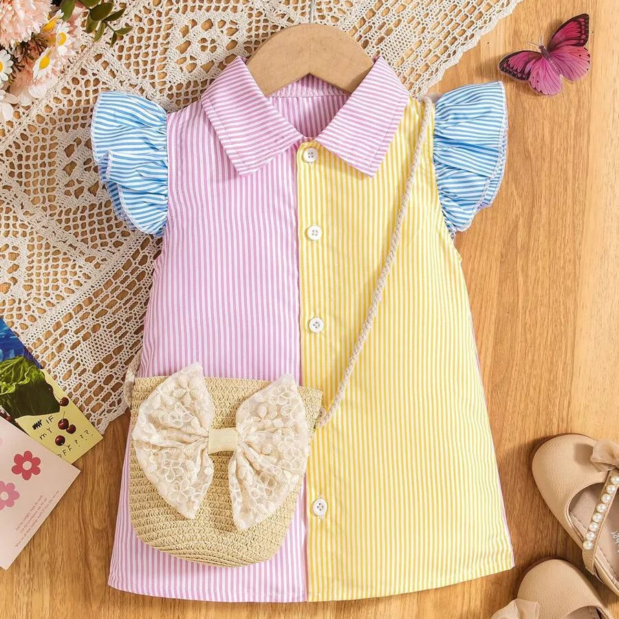 Vestido Bebê Menina Listradinha Encantada 6 Meses a 3 Anos