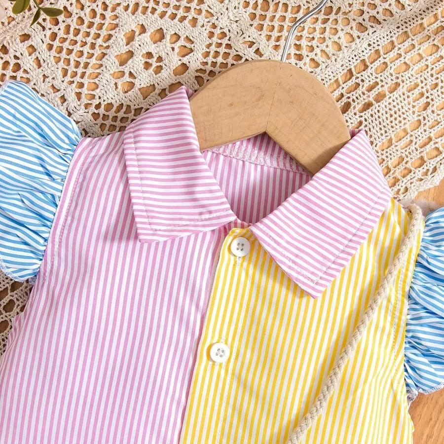 Vestido Bebê Menina Listradinha Encantada 6 Meses a 3 Anos