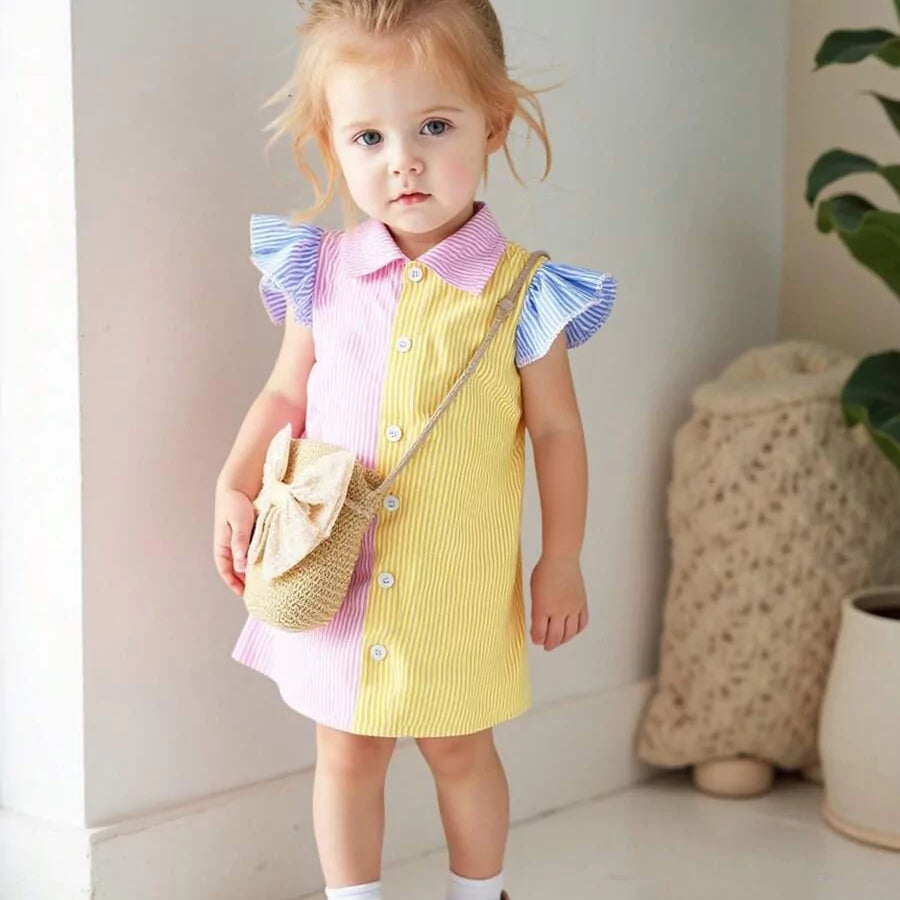 Vestido Bebê Menina Listradinha Encantada 6 Meses a 3 Anos