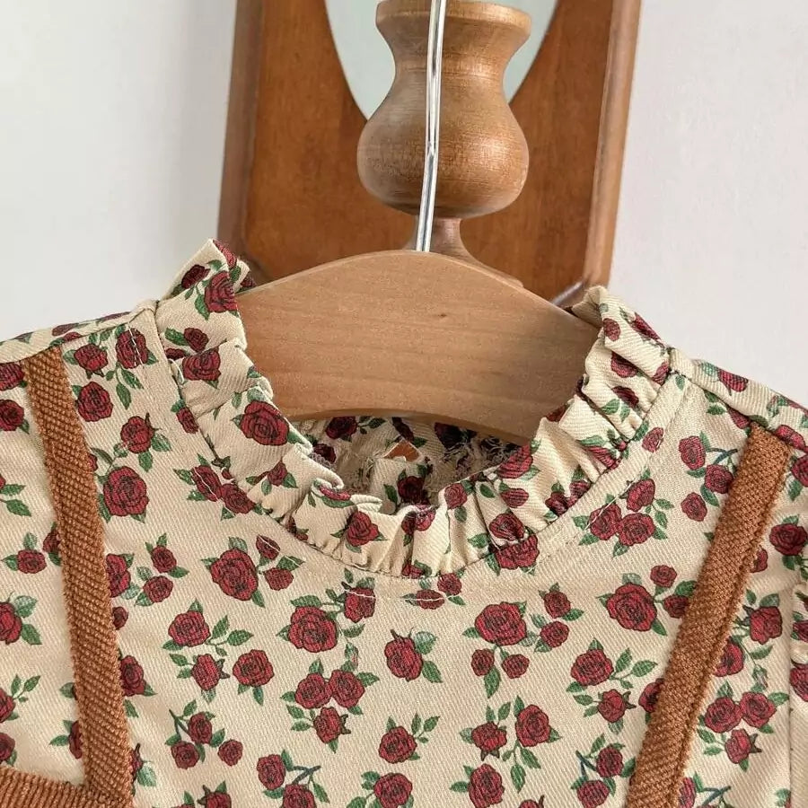 Vestido Infantil Floral com Laço 6 Meses a 3 Anos