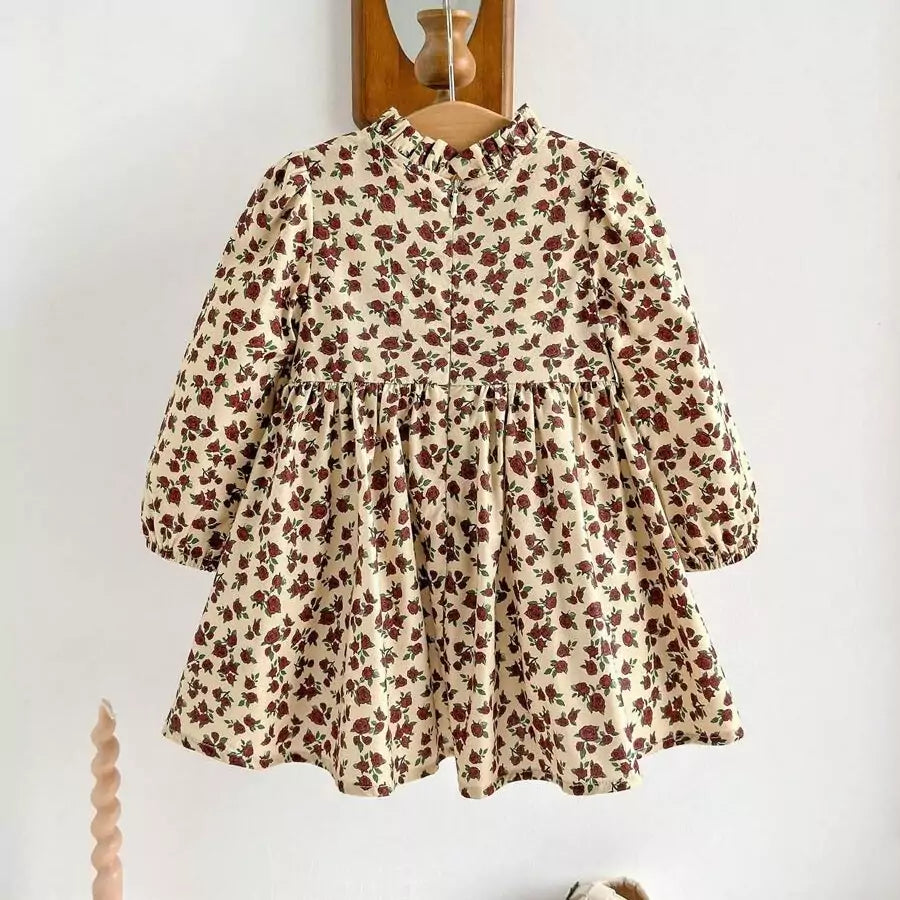 Vestido Infantil Floral com Laço 6 Meses a 3 Anos