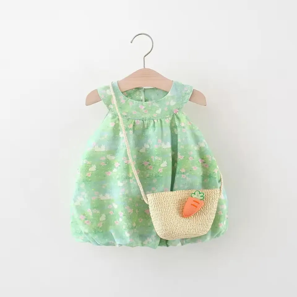 Vestido Infantil FunnyBunny e Bolsa Brinde 9 Meses a 4 Anos Varialle