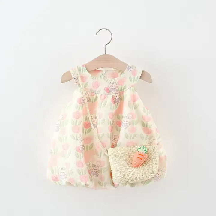 Vestido Infantil FunnyBunny e Bolsa Brinde 9 Meses a 4 Anos Varialle