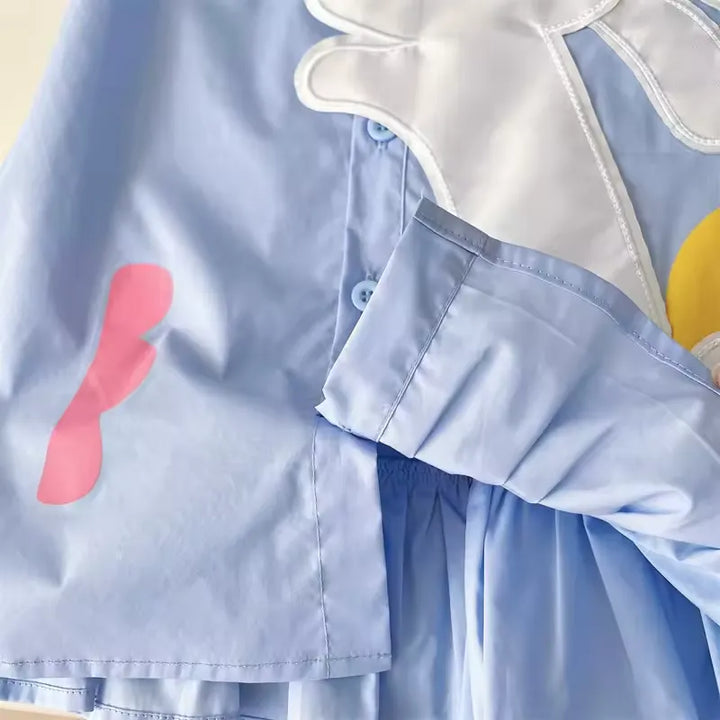 Vestido Infantil de Algodão com Estampa de Coelho 3 a 7 Anos Varialle