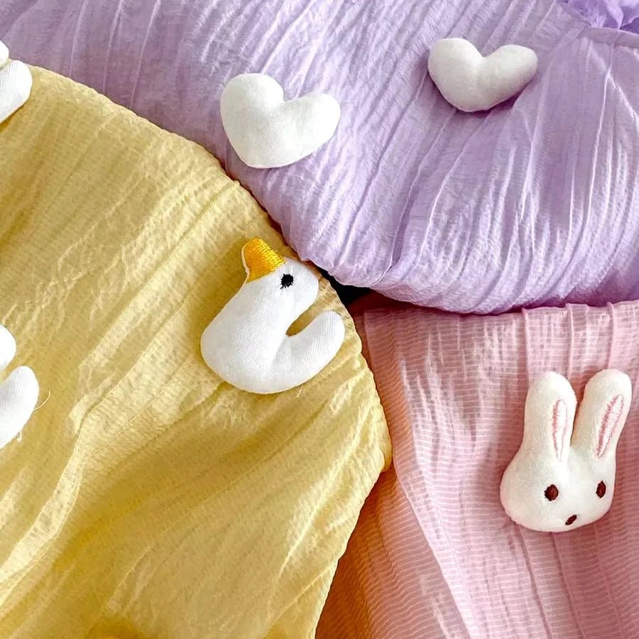 Body Infantil com Apliques Fofos e Mangas Voadoras - 3 a 24 Meses | LANÇAMENTO BLACK FRIDAY - Varialle