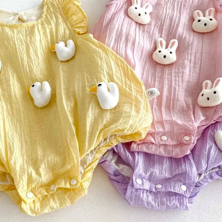 Body Infantil com Apliques Fofos e Mangas Voadoras - 3 a 24 Meses | LANÇAMENTO BLACK FRIDAY - Varialle