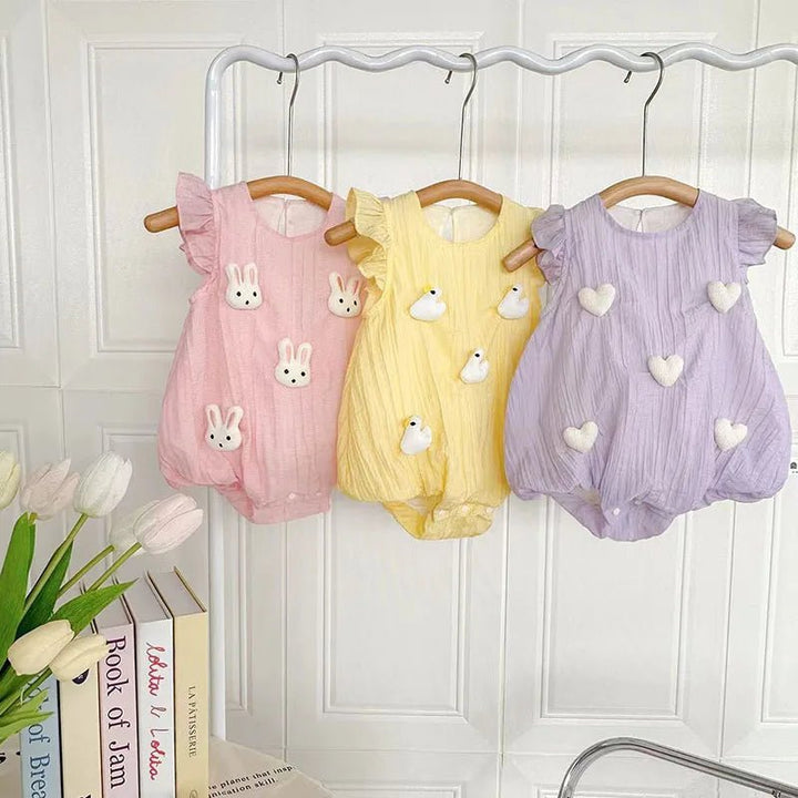 Body Infantil com Apliques Fofos e Mangas Voadoras - 3 a 24 Meses | LANÇAMENTO BLACK FRIDAY - Varialle