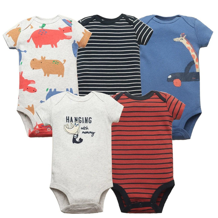 Bodysuits Infantis em Algodão - Kit 5 Peças - Conforto e Estilo 6 - 24 Meses - Varialle