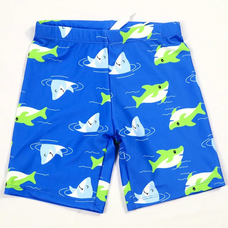 Conjunto de Natação Infantil com Estampa de Tubarão e Proteção UV - 3 Peças - Varialle