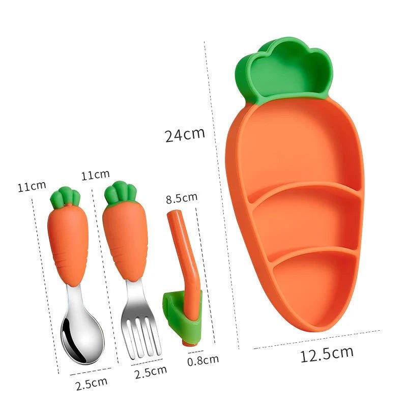 Conjunto de Talheres de Silicone Infantil com Ventosa - Varialle