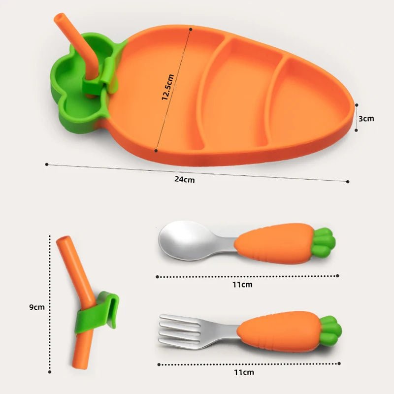 Conjunto de Talheres de Silicone Infantil com Ventosa - Varialle