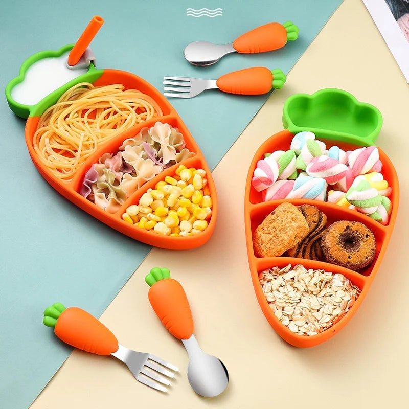 Conjunto de Talheres de Silicone Infantil com Ventosa - Varialle