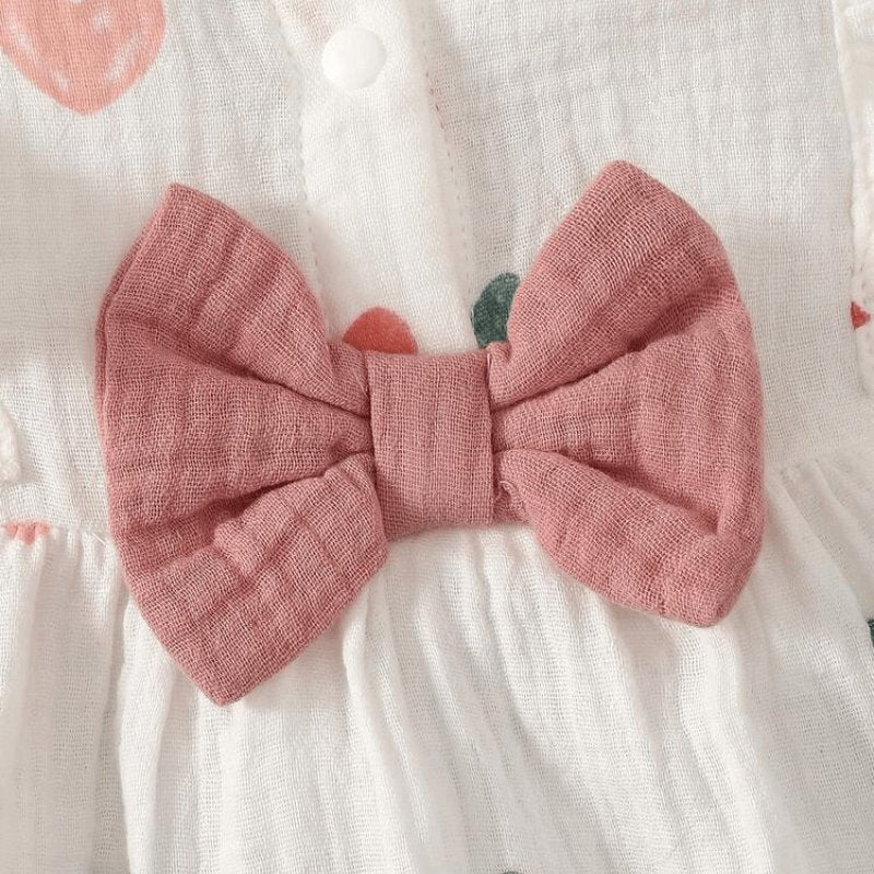 Conjunto de Vestido e Chapéu para Bebês com Estampa de Corações - EncantBaby - Varialle