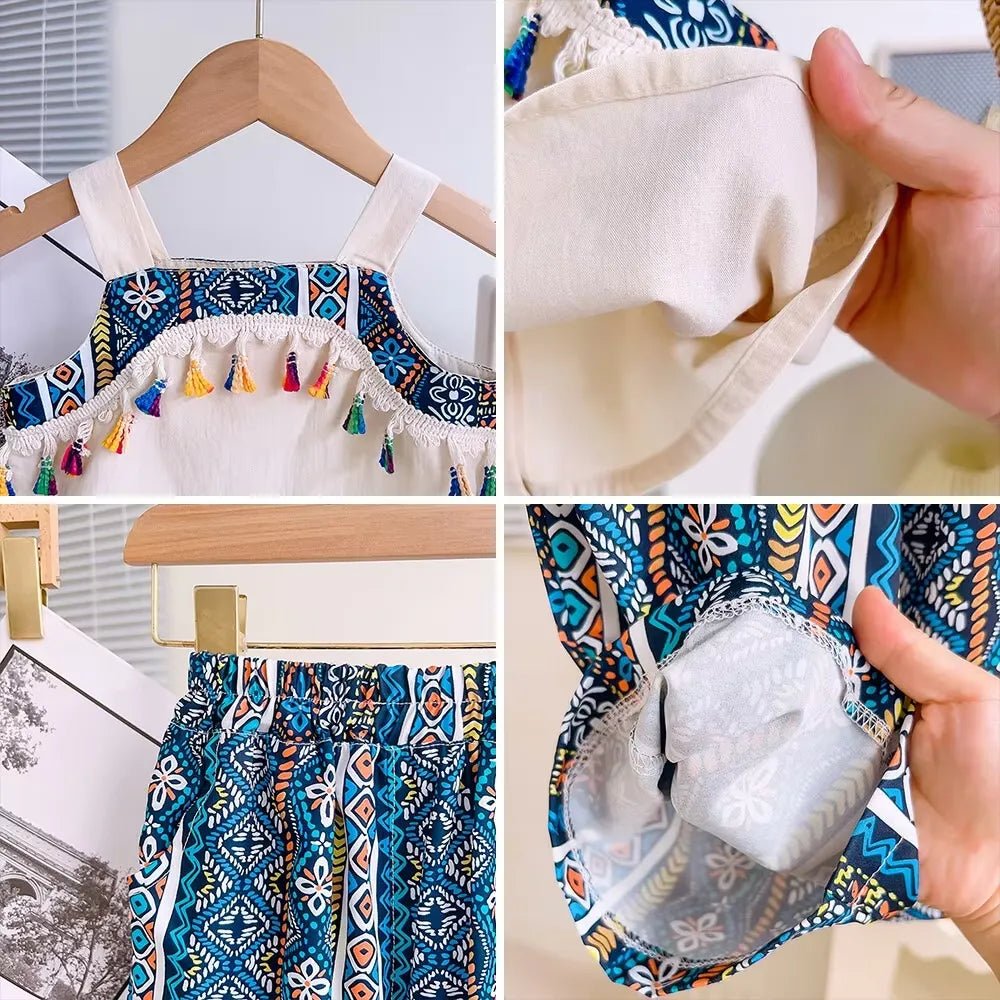 Conjunto Feminino Infantil 3 a 7 Anos: Blusa e Calça Estilosa com Detalhes Coloridos - Varialle