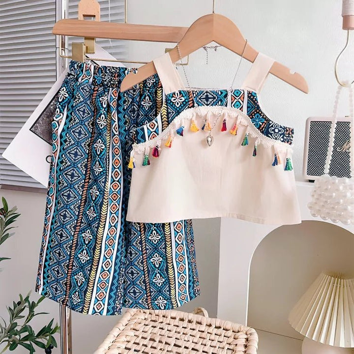 Conjunto Feminino Infantil 3 a 7 Anos: Blusa e Calça Estilosa com Detalhes Coloridos - Varialle