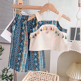 Conjunto Feminino Infantil 3 a 7 Anos: Blusa e Calça Estilosa com Detalhes Coloridos - Varialle