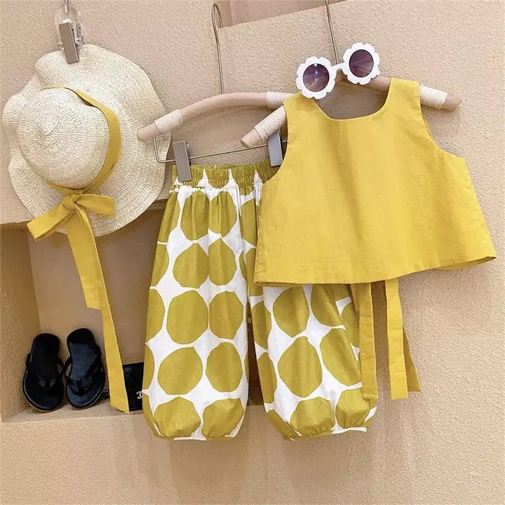 Conjunto Infantil Sol Brilhante de 3 Peças - Top, Calça e Chapéu de Verão - Varialle