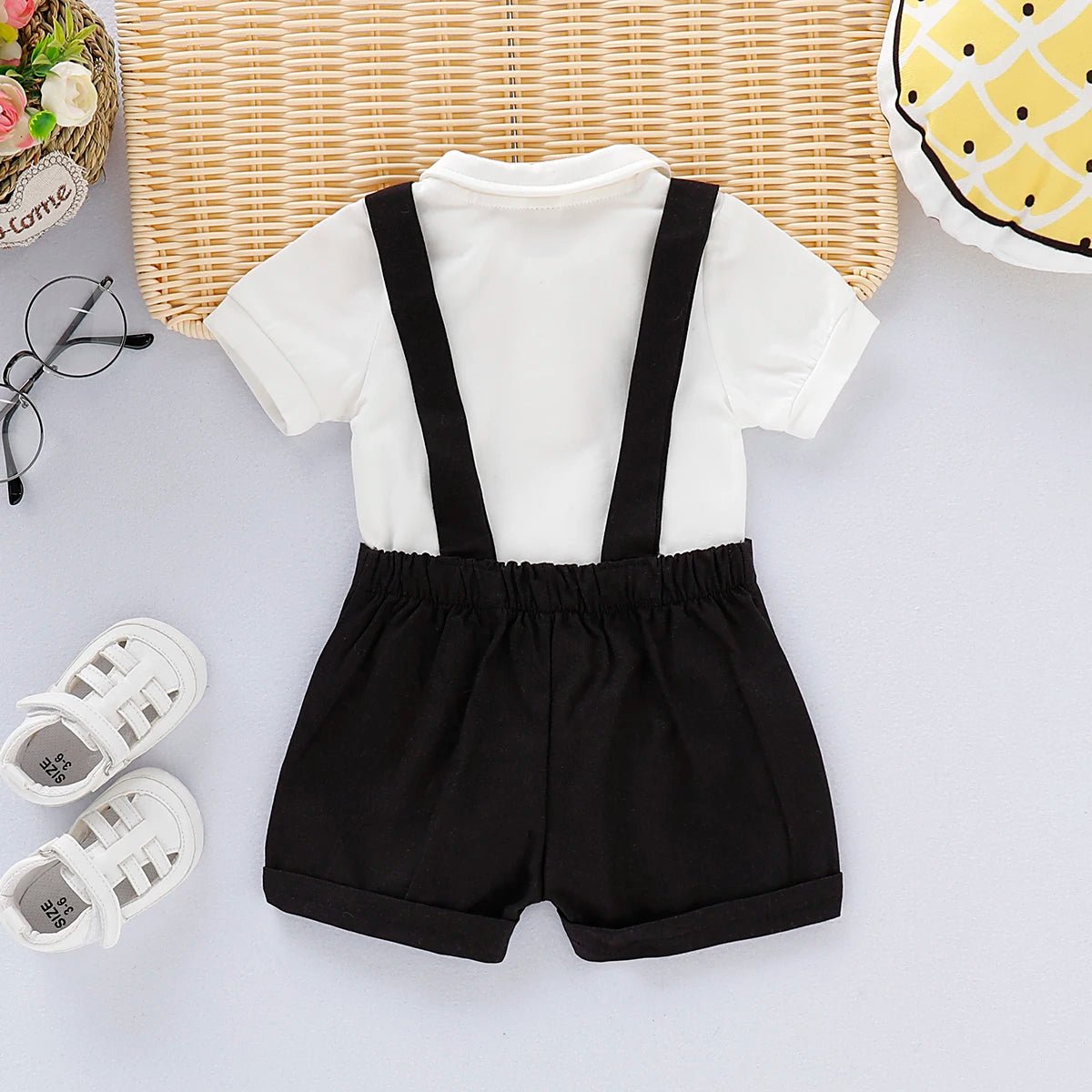 Conjunto Mini Cavalheiro Bebê - Body e Shorts 0 - 24 Meses - Varialle
